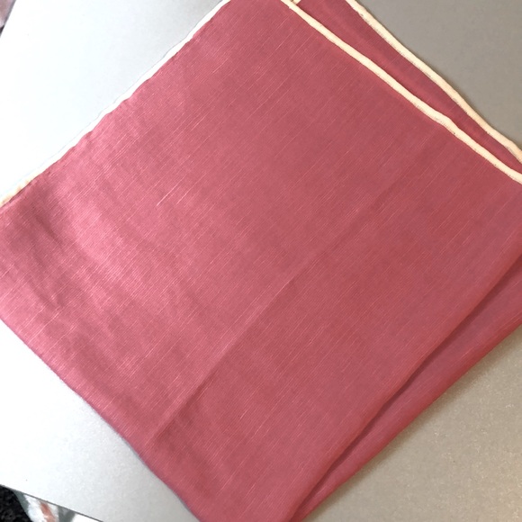 Paul Stuart Pocket Square - Coral / Cream - Picture 9 of 9